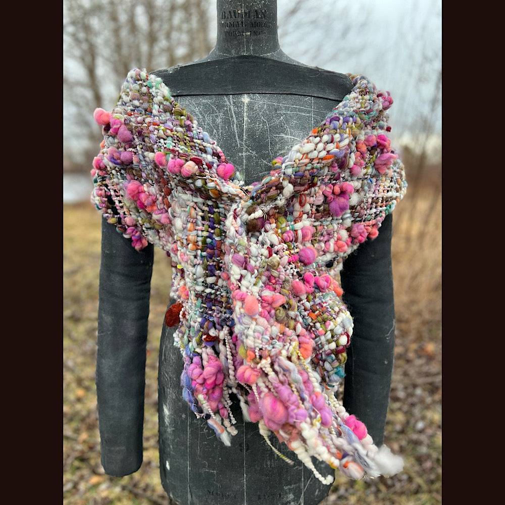 Spring Woven scarf 67” X 11”