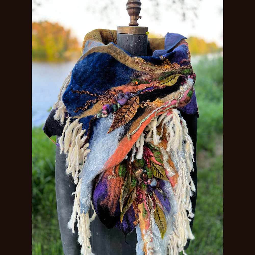 Felted Shawl 86” X 29”