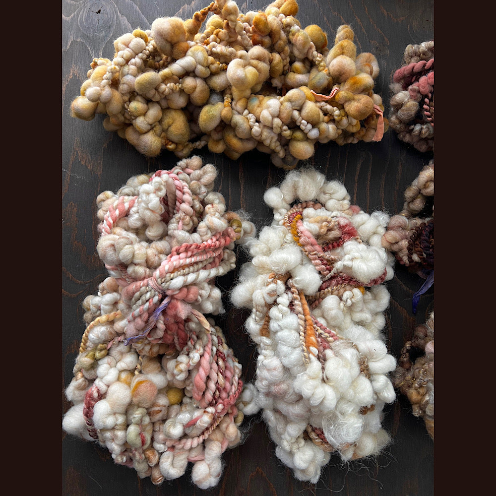 Very Large lot of 6 skeins of art yarn for weaving  20.4 oz / 1.2 pound