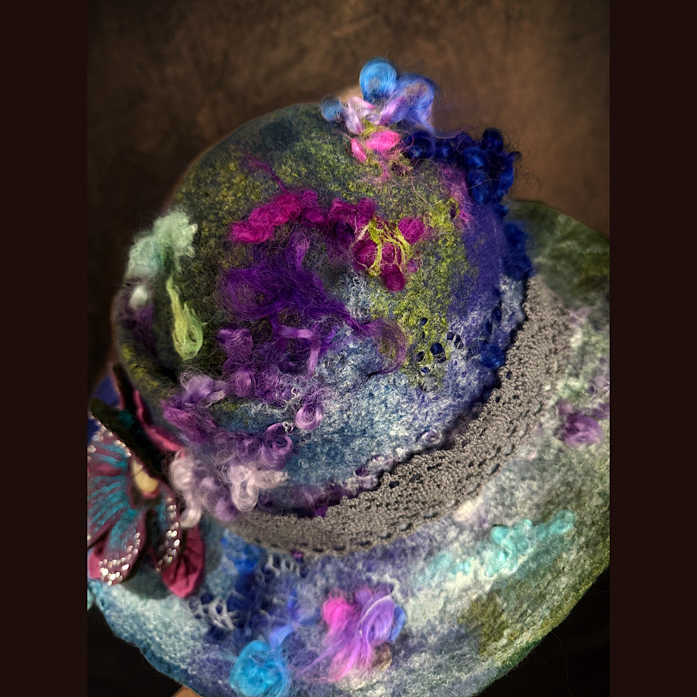 Handmade wool Felted hat 23.5” medium