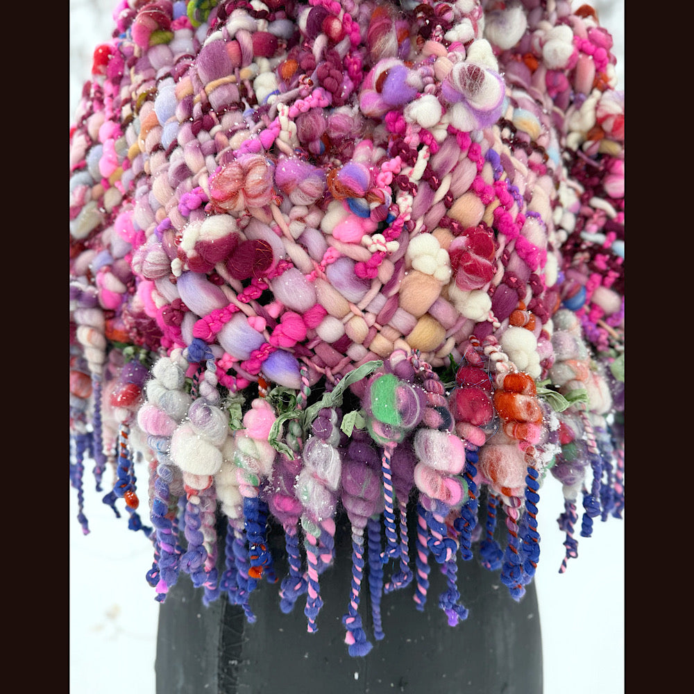 Handmade wool Woven Scarf shawlette 28” X  20” larger size