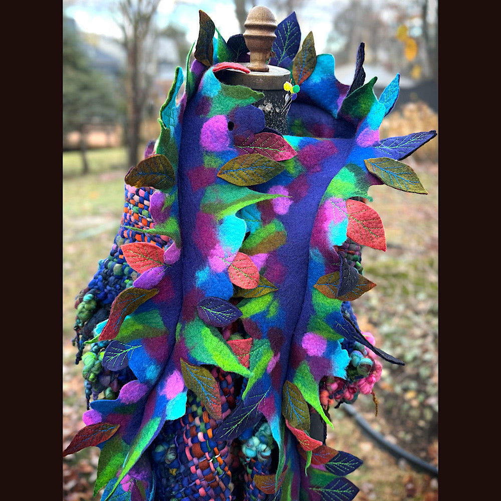 Handmade wool Felted Scarf 88”X 18”