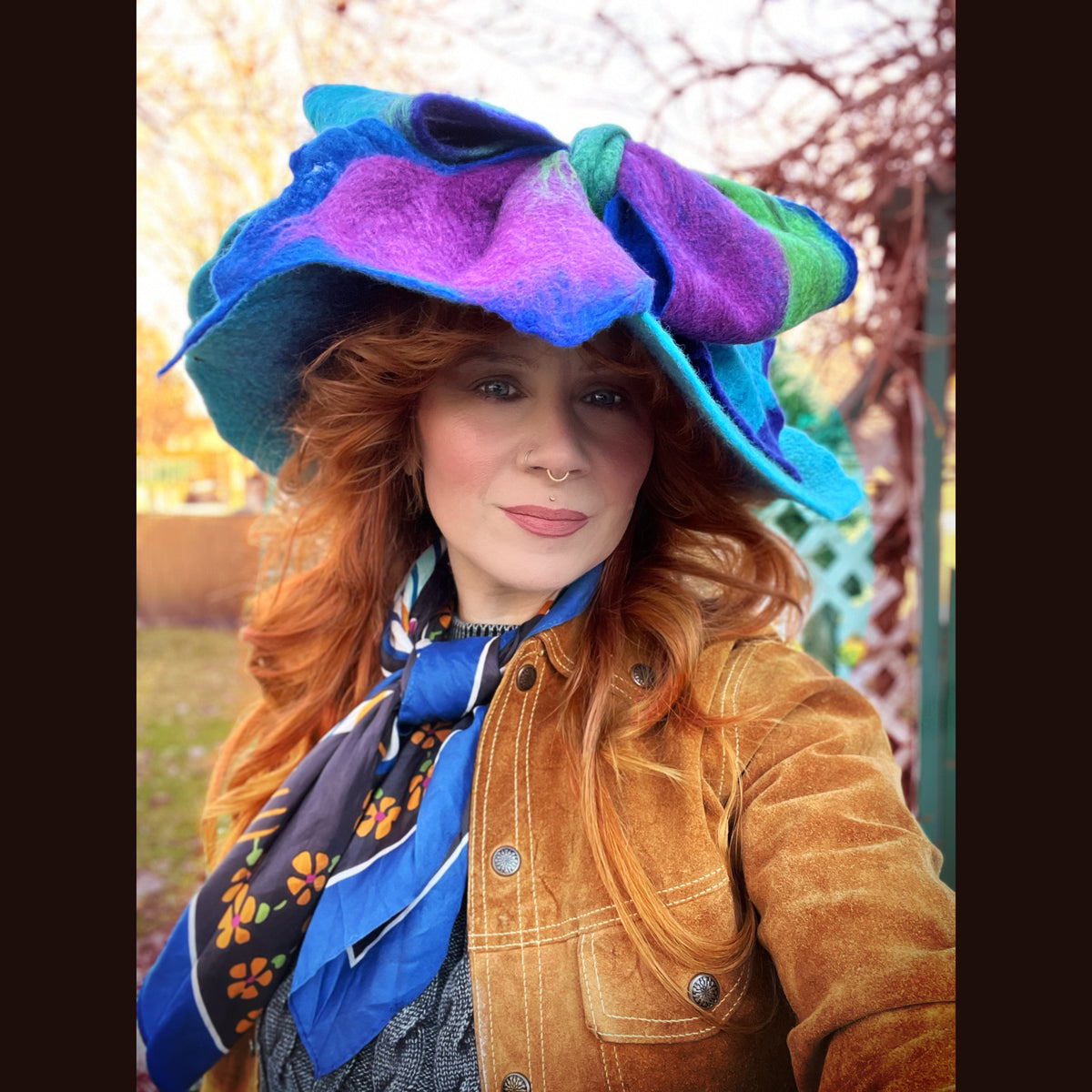 Felted top hat with bow 24” large