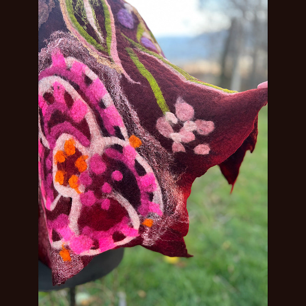 Felted floral capelet