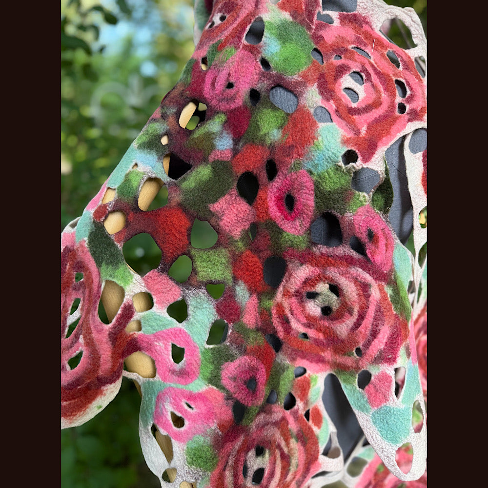 OOAK Handmade wool Felted Scarf 90” X 29” Original art work