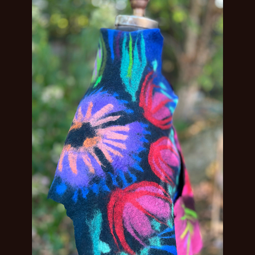 Handmade Felted Wool Scarf 80” X 26”