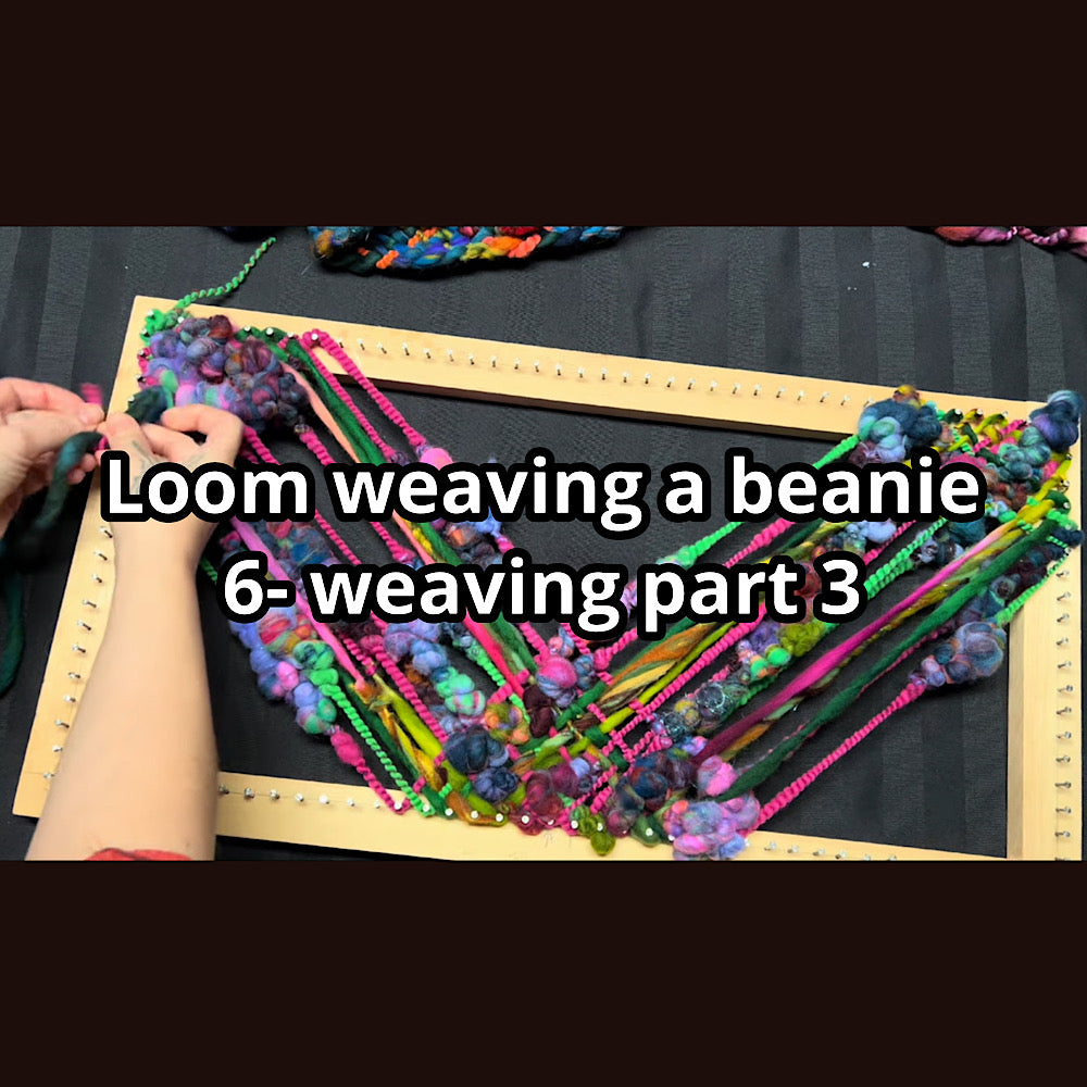 Loom weaving a beanie video class english with french subtitles