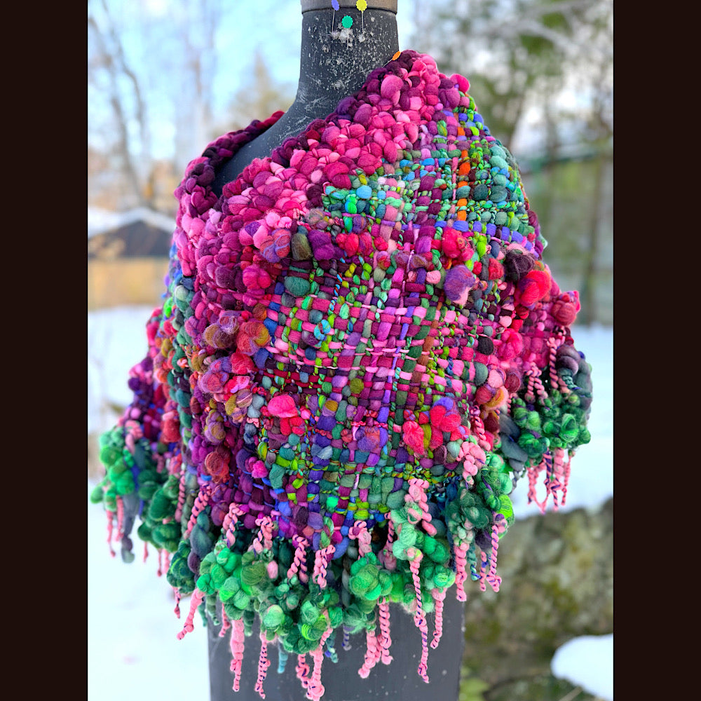 Handmade wool Woven Scarf shawlette