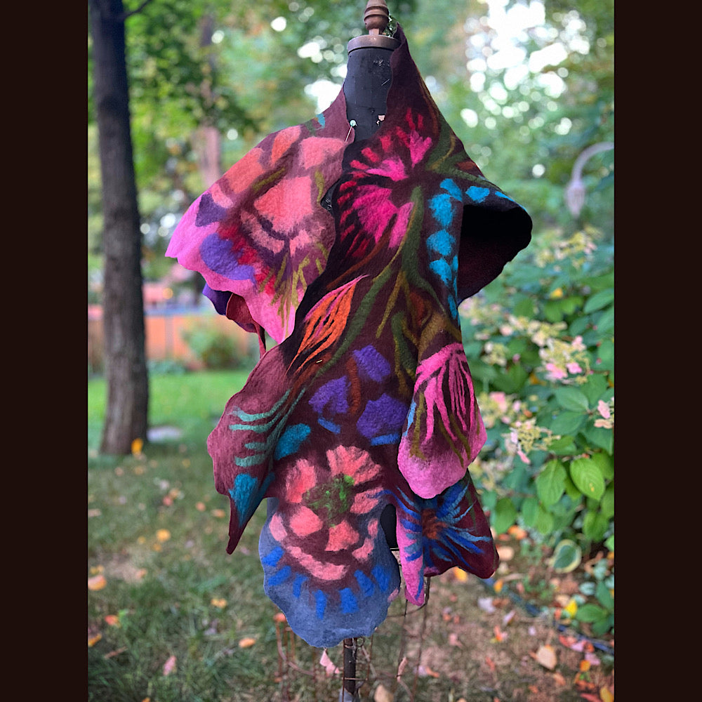 Felted Wool Scarf 70” X 26”