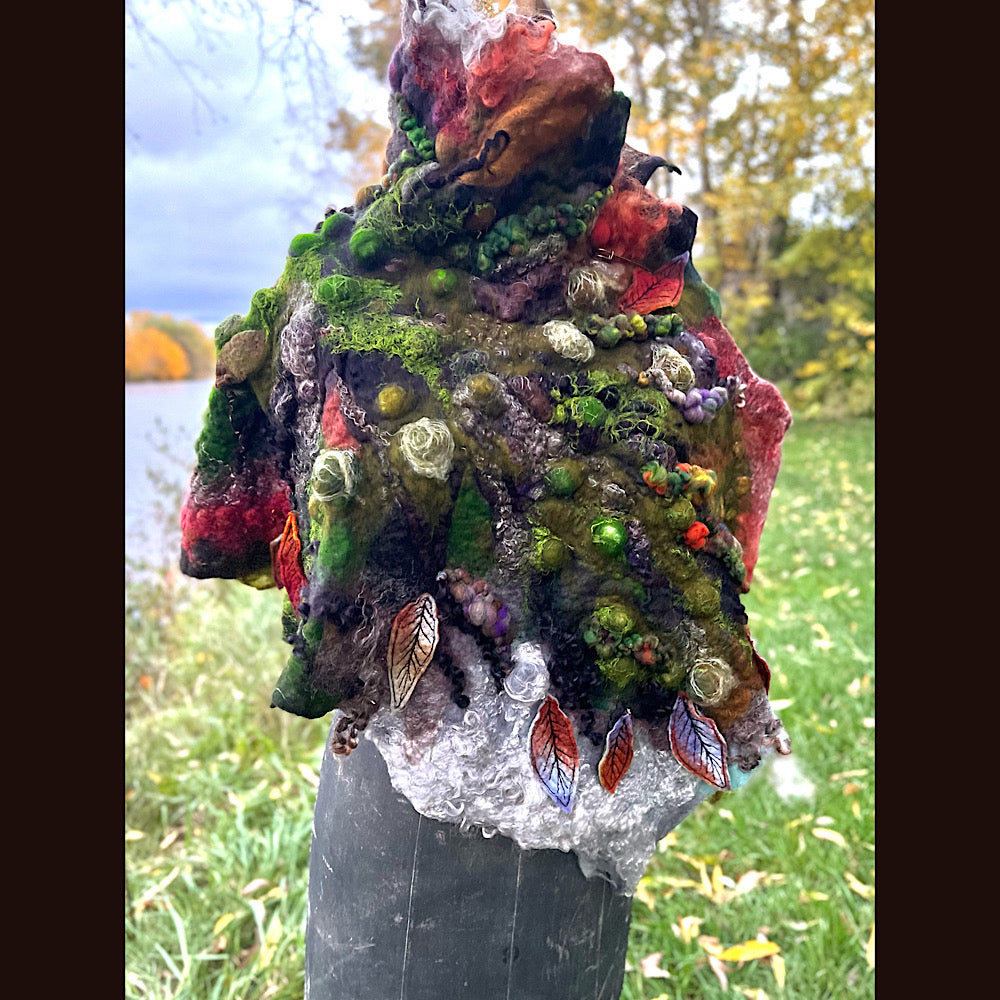 Reserved- Tundra felted shawl 78” X 22”- *this shawl has been extended *