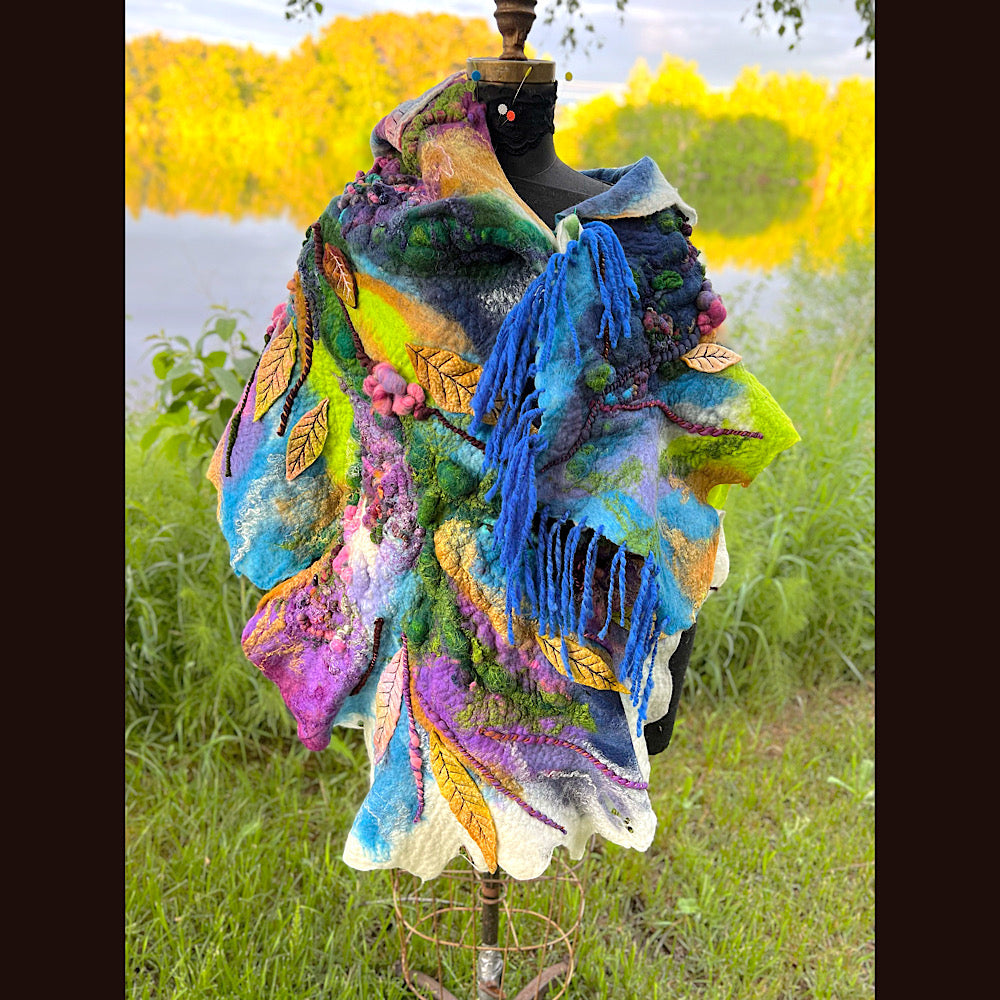 Felted Shawl 74”X 27”