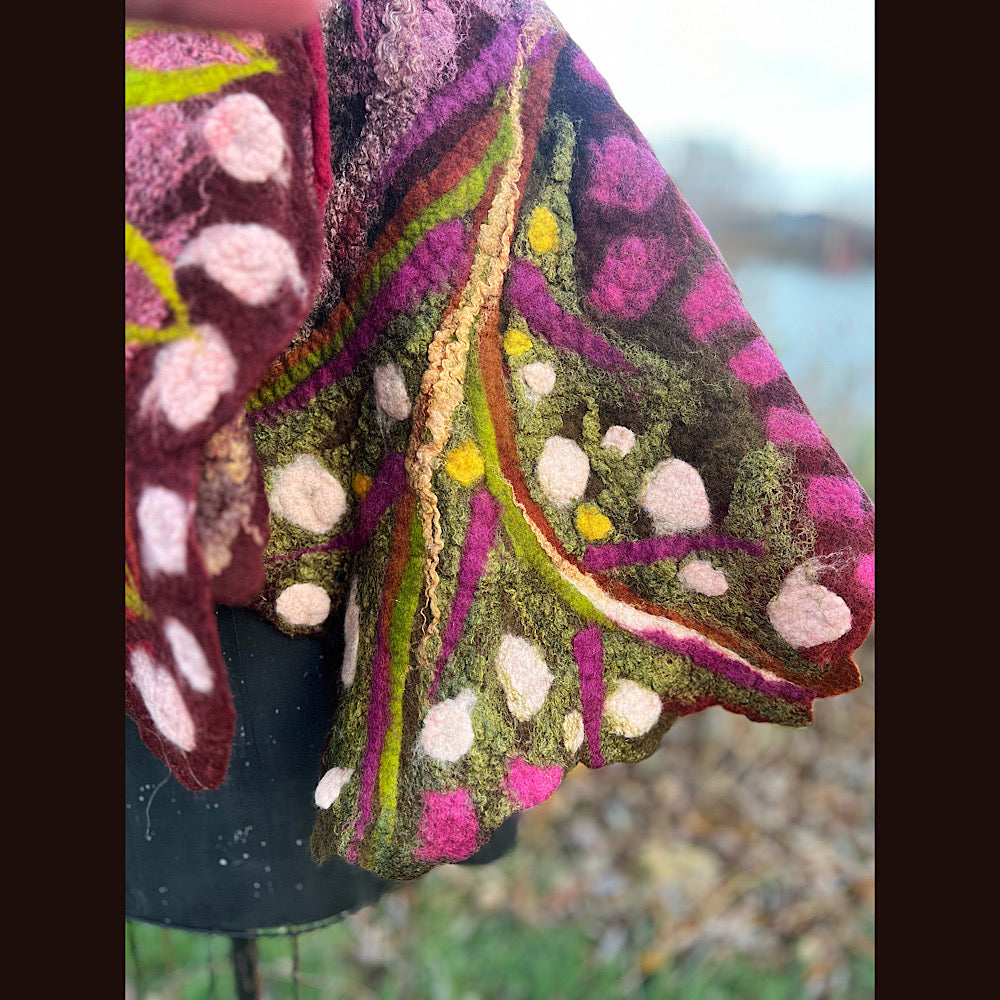 Felted floral capelet