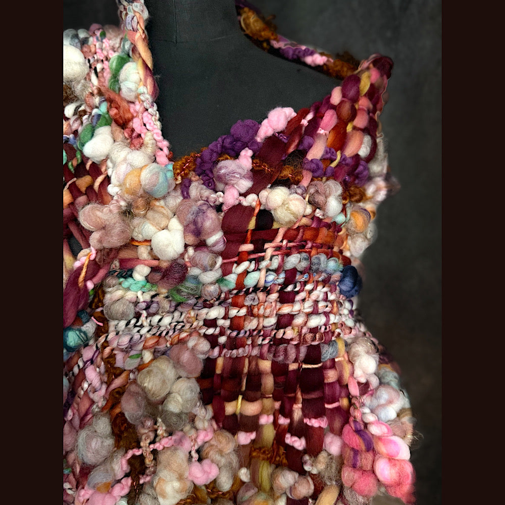 Handmade wool Woven Scarf 86” X 11”