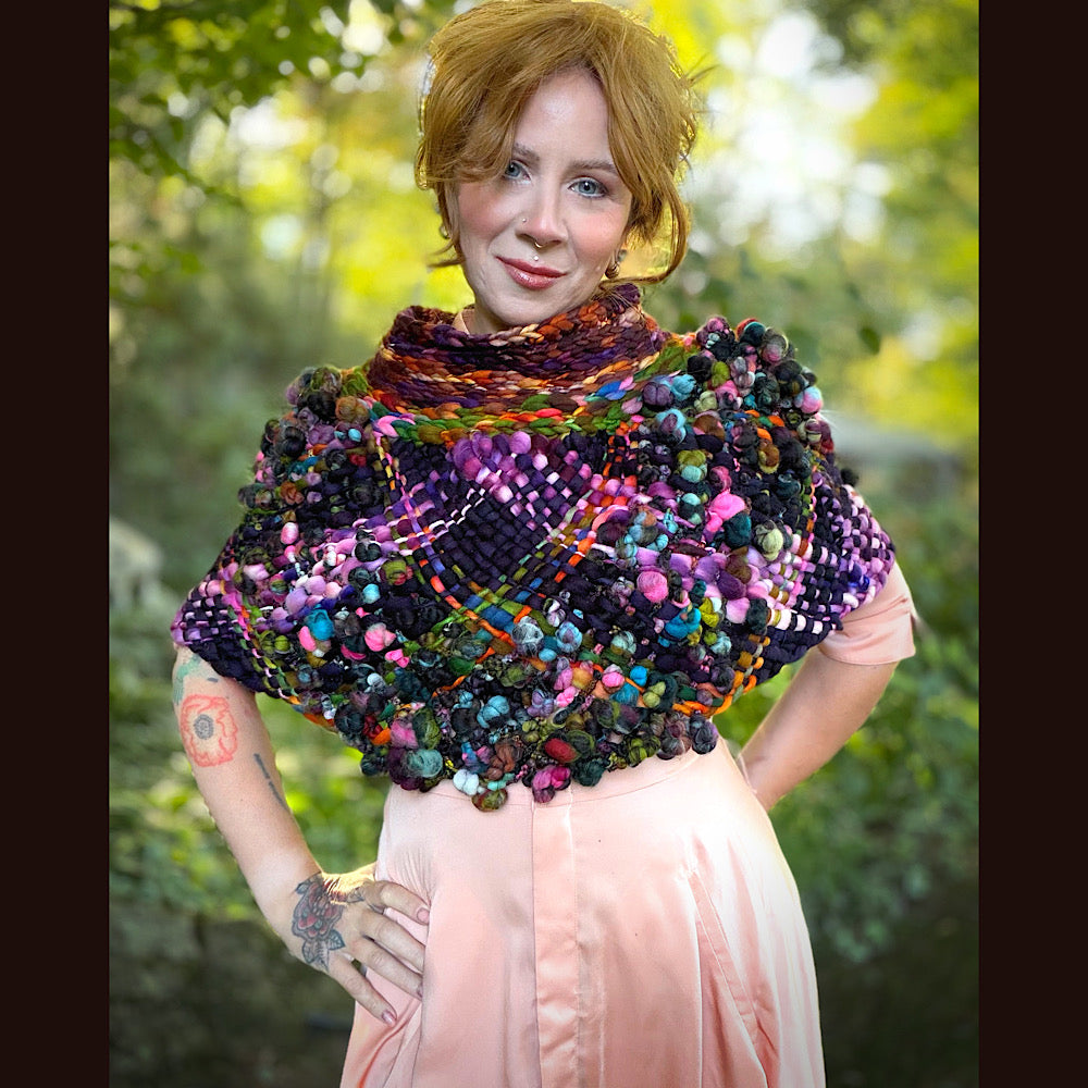 OOAK Hand woven wool handmade Scarf shawlette