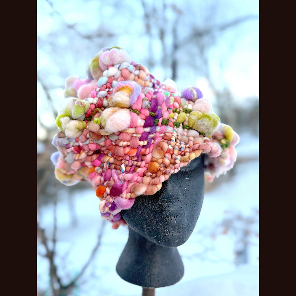 Handmade wool Woven hat 23” medium