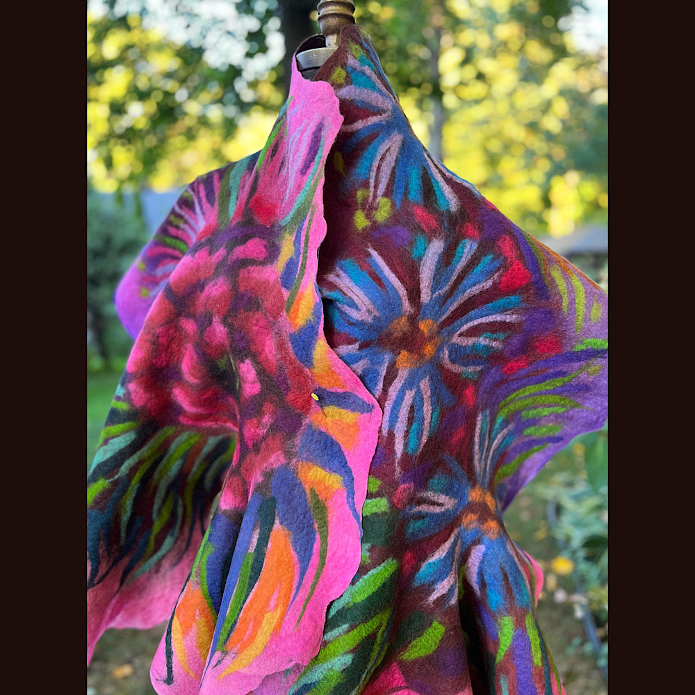 Handmade Felted wool Scarf 82” X 24”