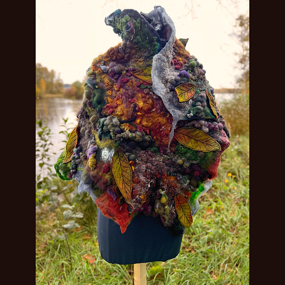 Appalachian trail felted shawl 56” X 22”
