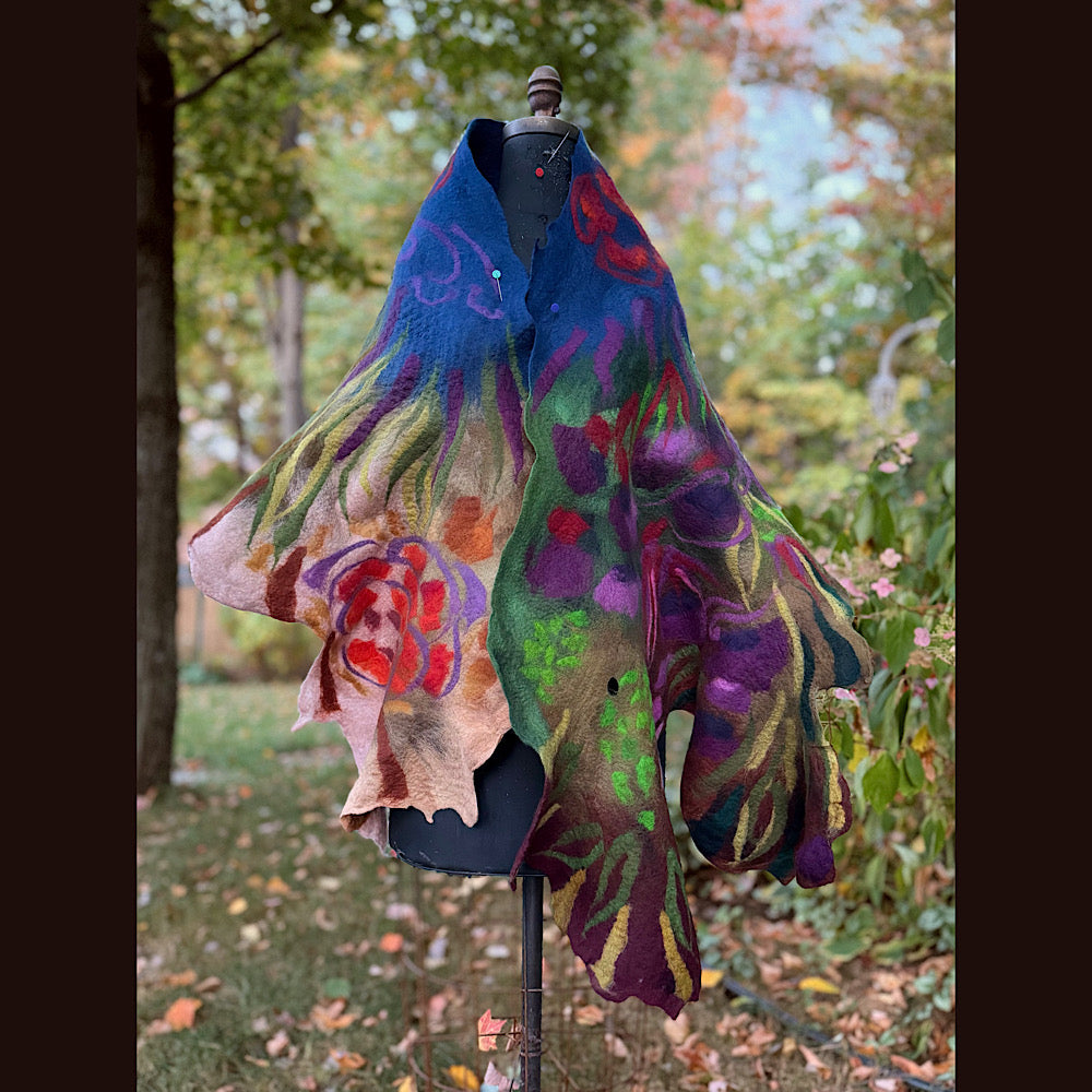 Handmade Felted Wool Scarf 80” X 22”