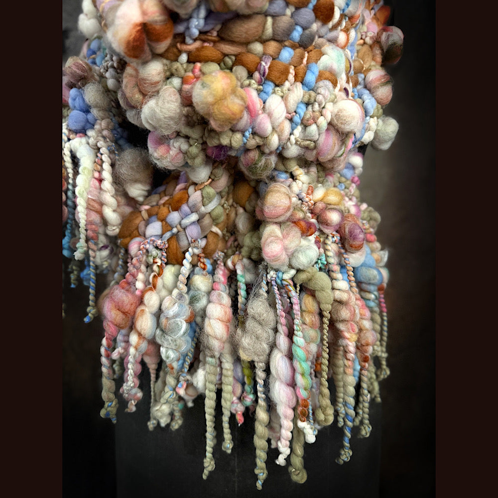 Handmade wool Woven Scarf 88” X 11”