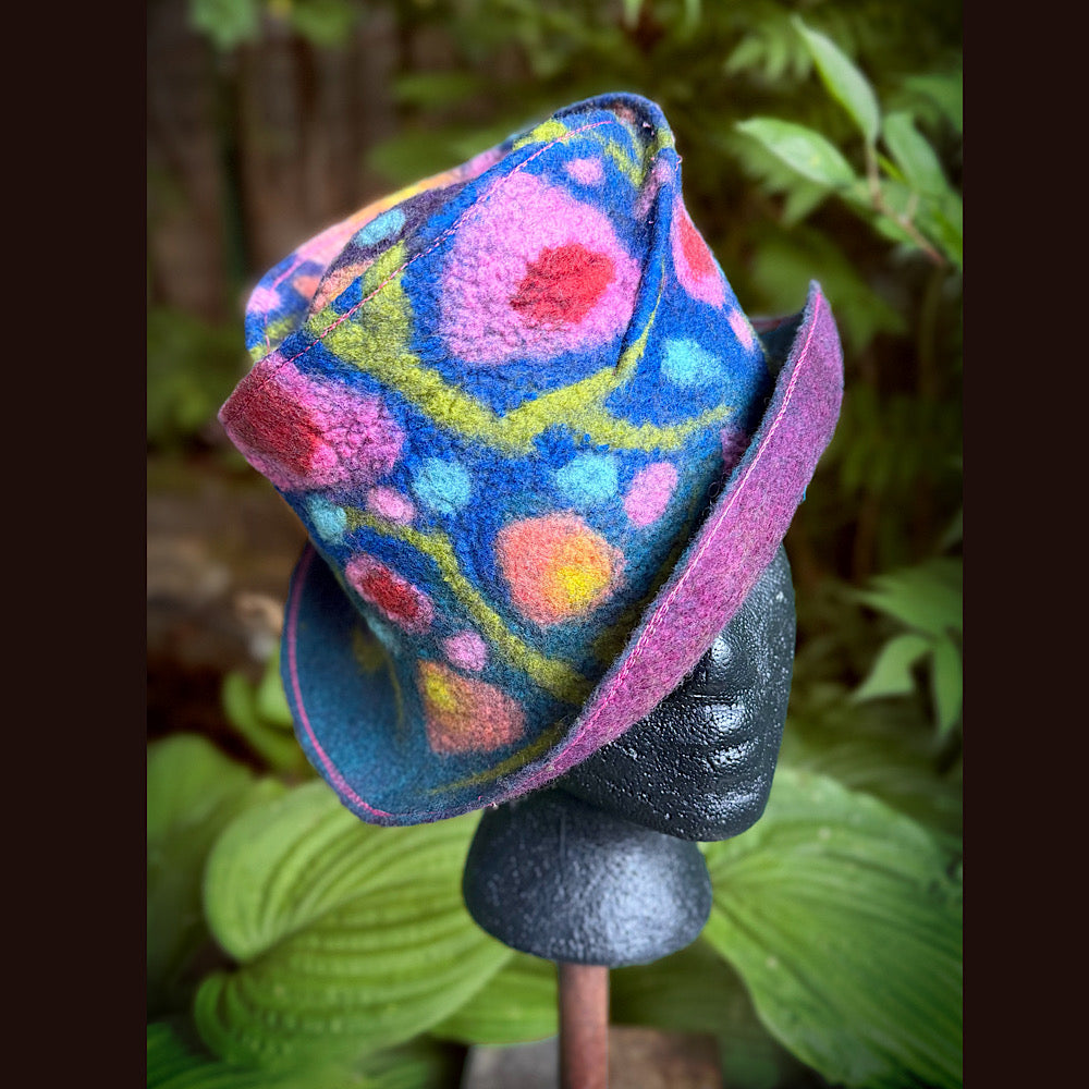 OOAK Handmade wool Felted hat 22” small