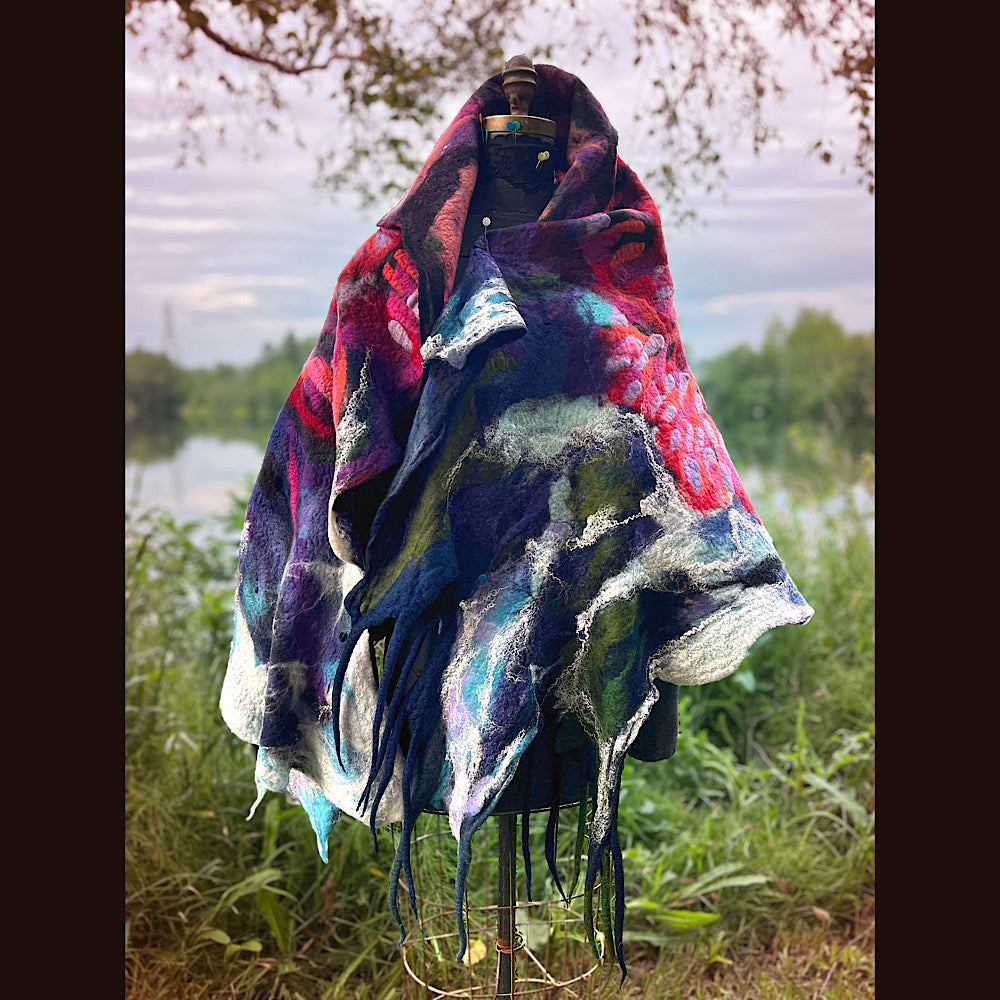 Felted Shawl 90” X 45”