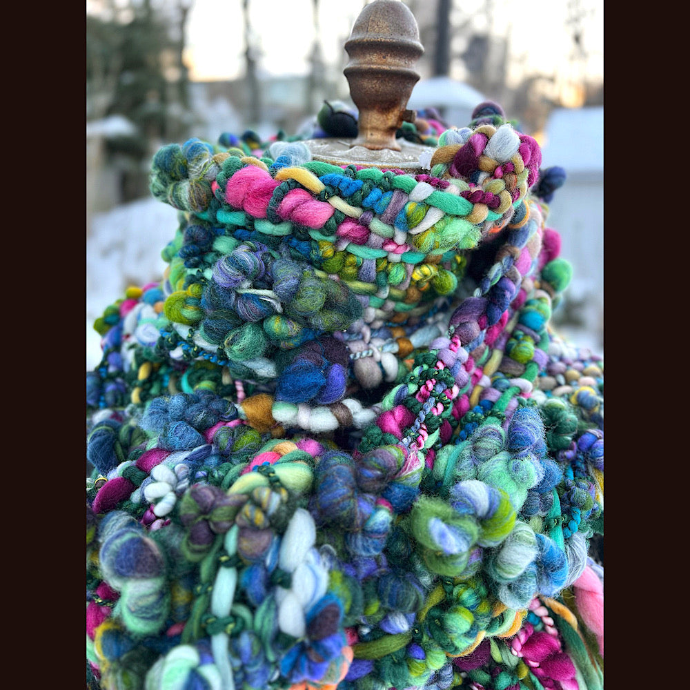 Woven art yarn Scarf 92” X 8.5”