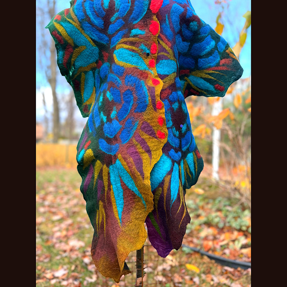 Handmade wool Felted Scarf 92” X 16”