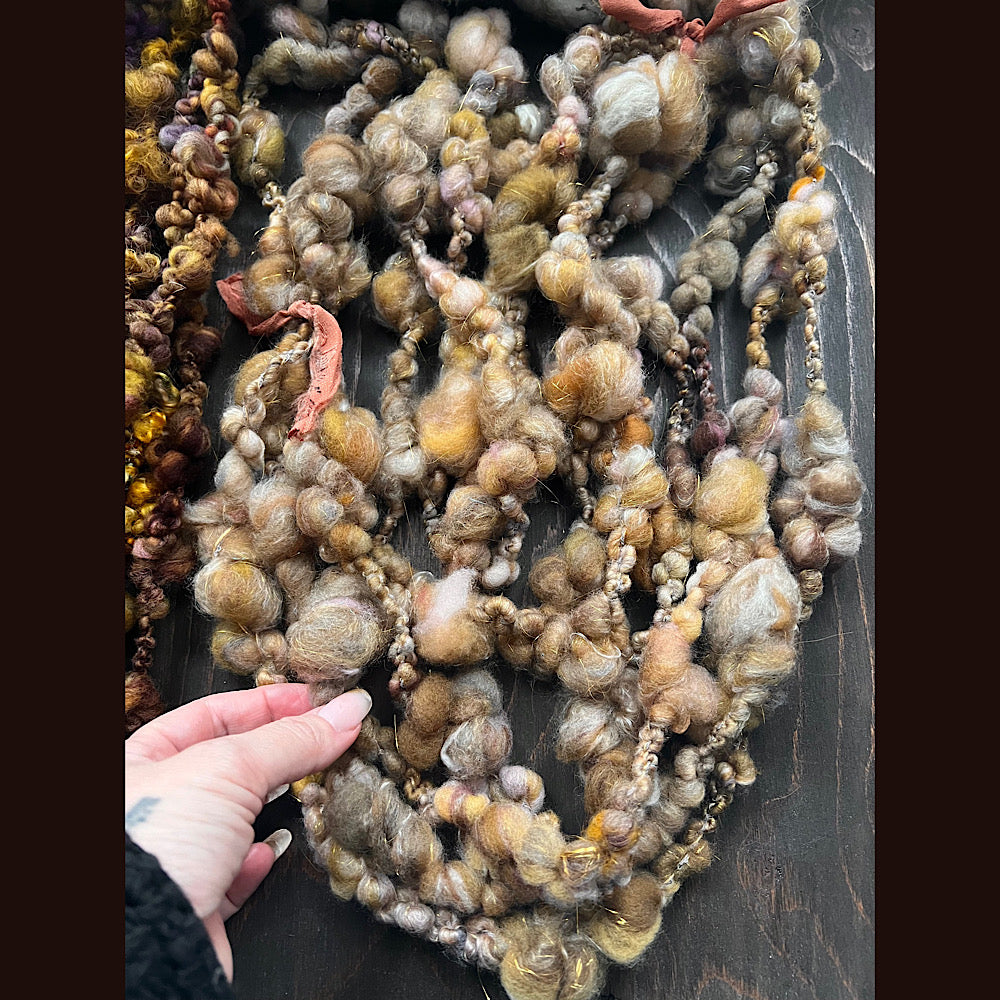 Very Large lot of 5 skeins of art yarn for weaving  14.7 oz