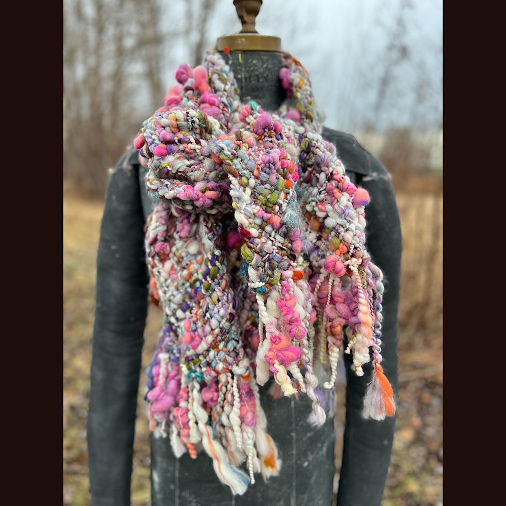 Spring Woven scarf 67” X 11”