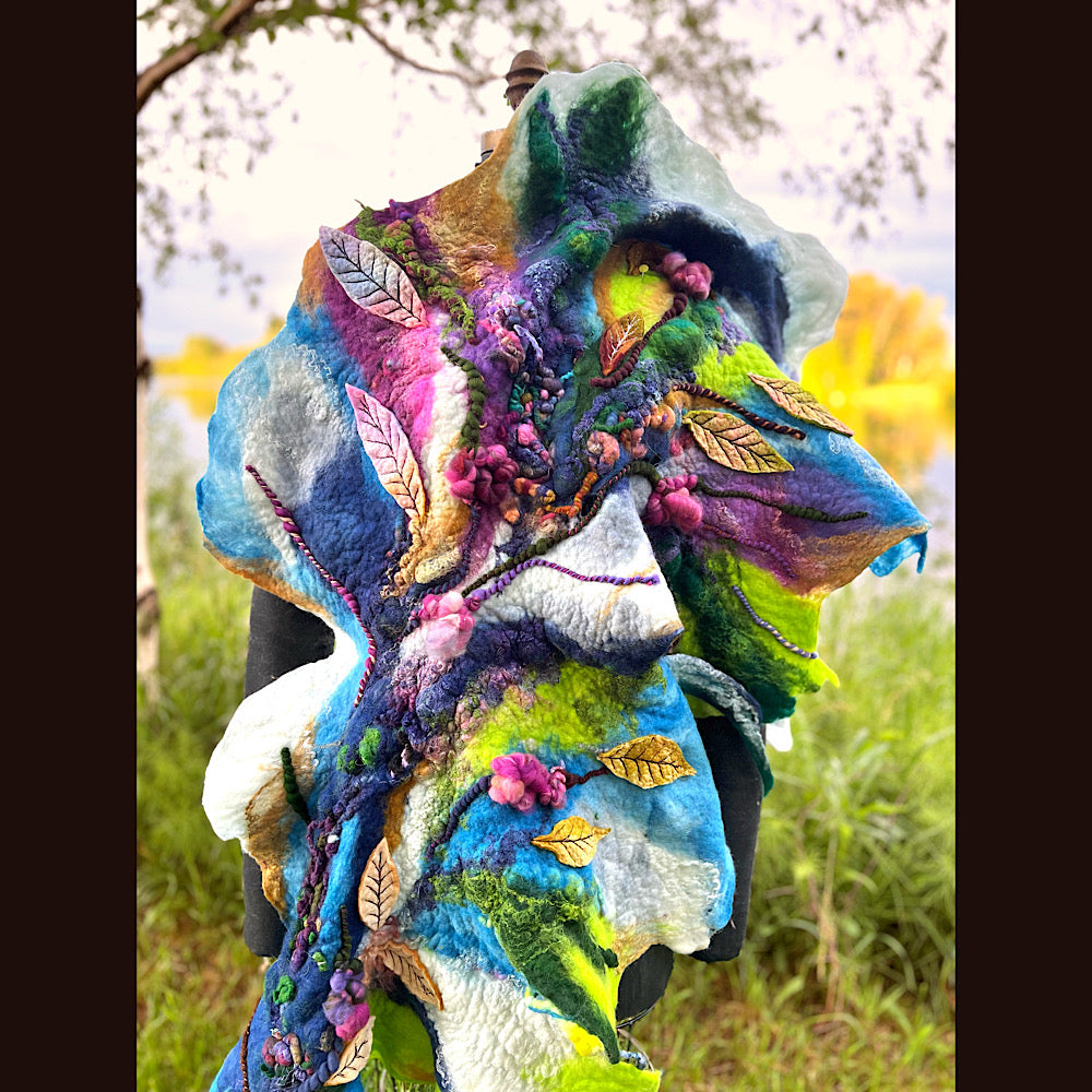 Felted Shawl 74”X 27”