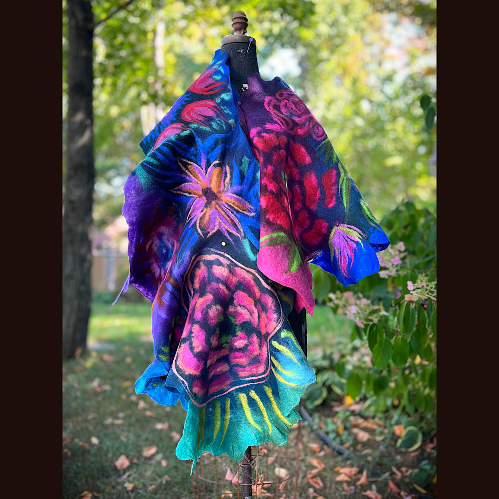 Handmade Felted Wool Scarf 80” X 26”