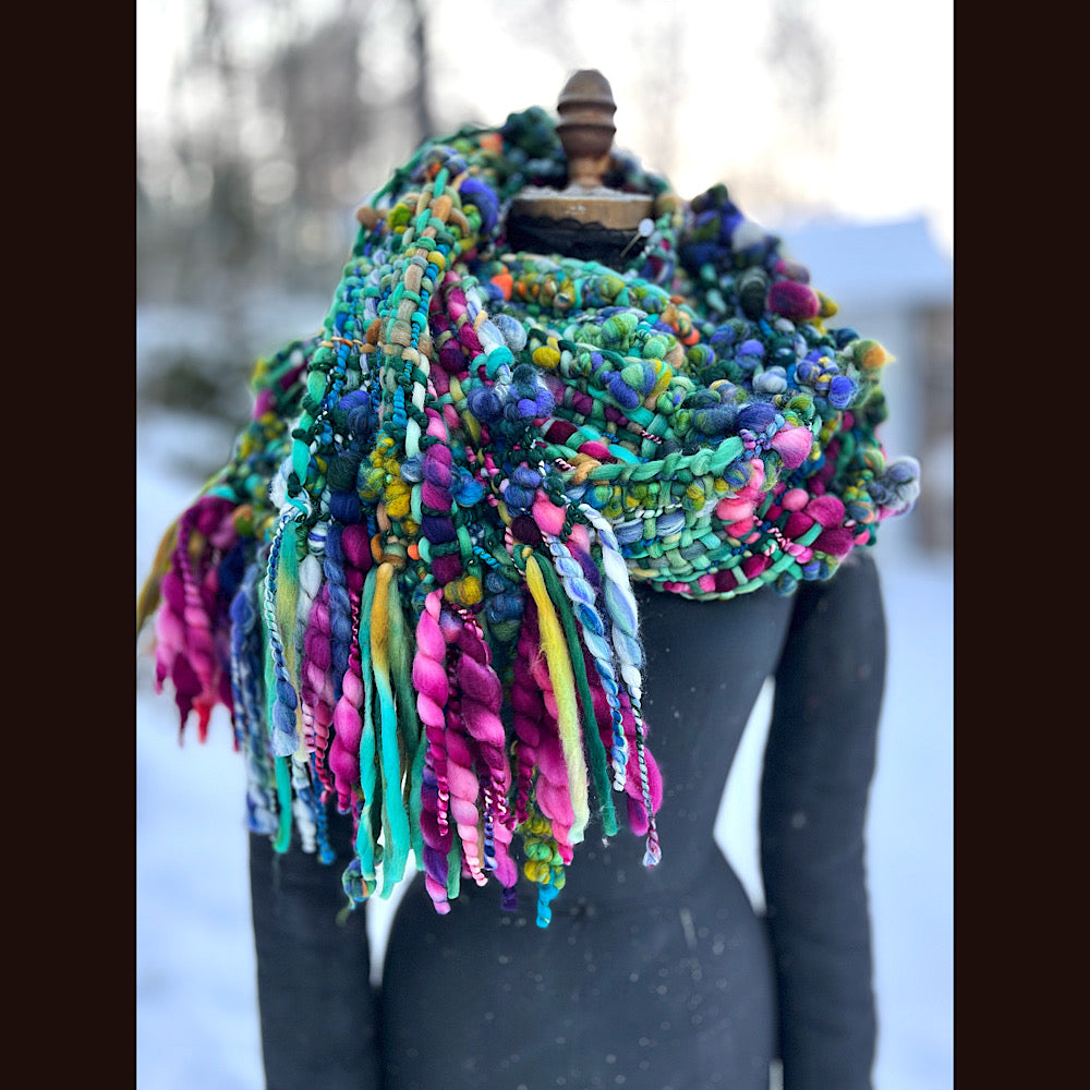 Woven art yarn Scarf 92” X 8.5”