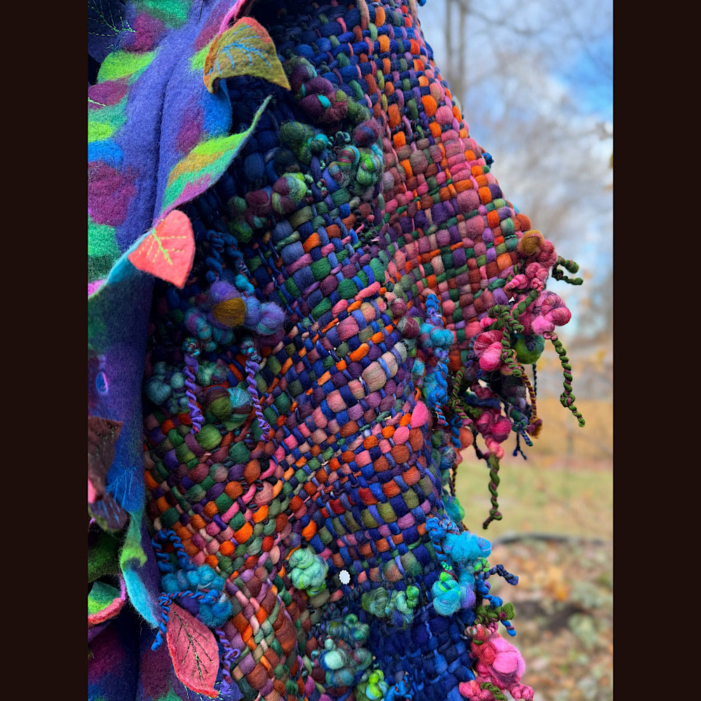 Handmade wool Felted Scarf 88”X 18”