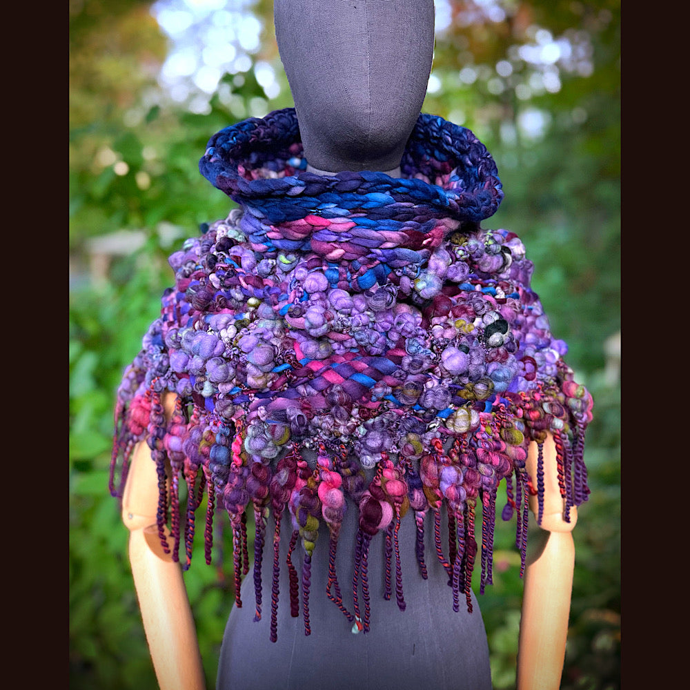 OOAK Hand woven wool handmade Scarf shawlette Small size