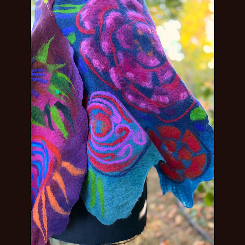 Handmade Felted Wool Scarf 82” X 25”