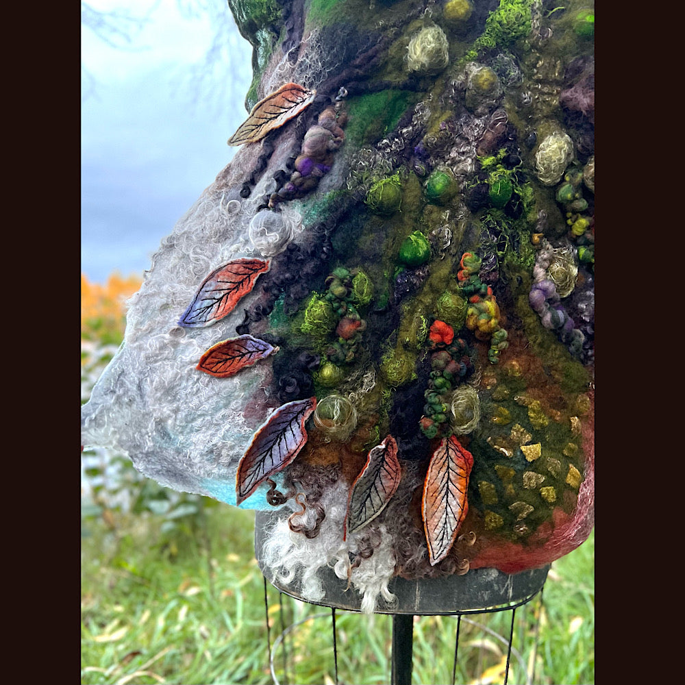 Reserved- Tundra felted shawl 78” X 22”- *this shawl has been extended *