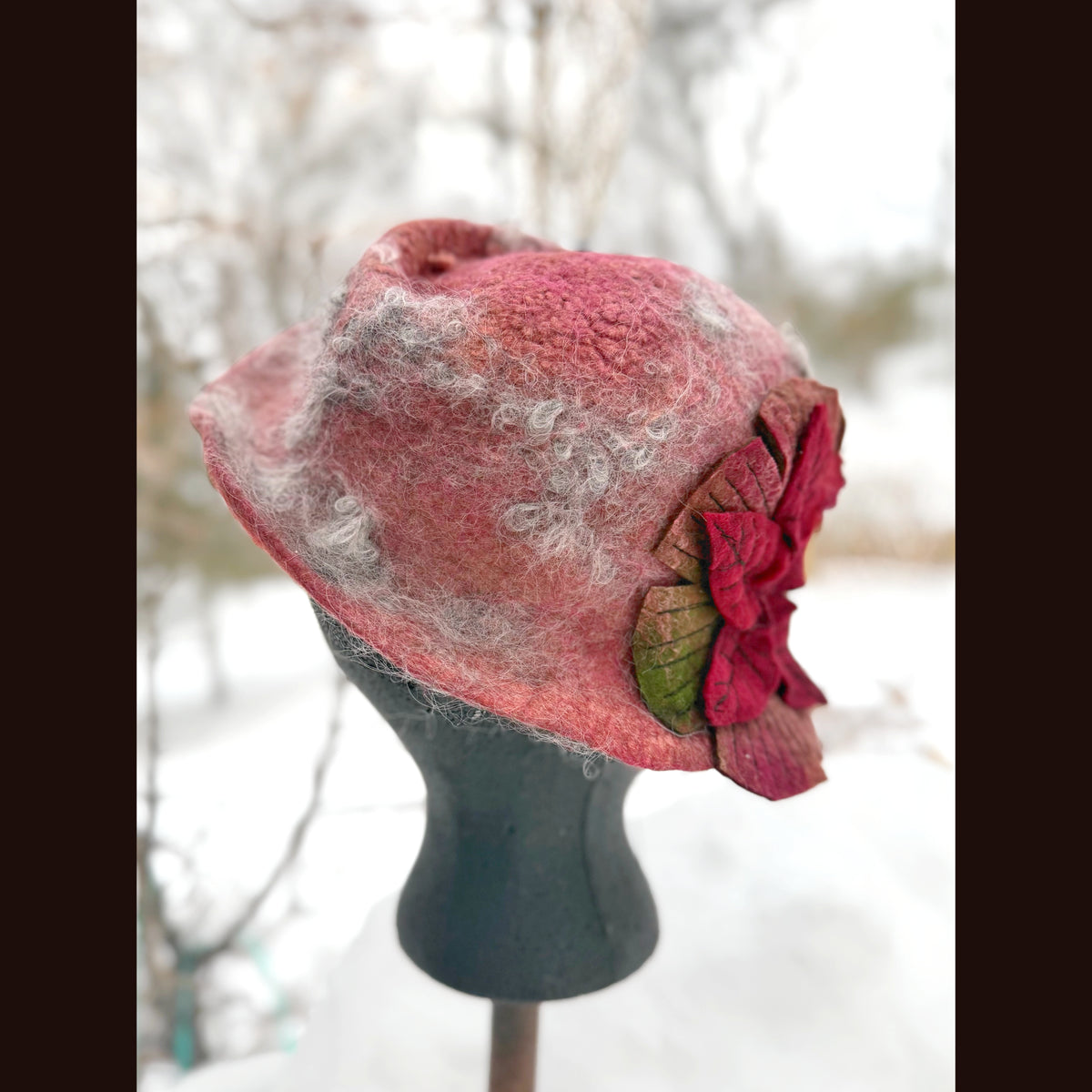 Handmade wool Felted hat 22”small