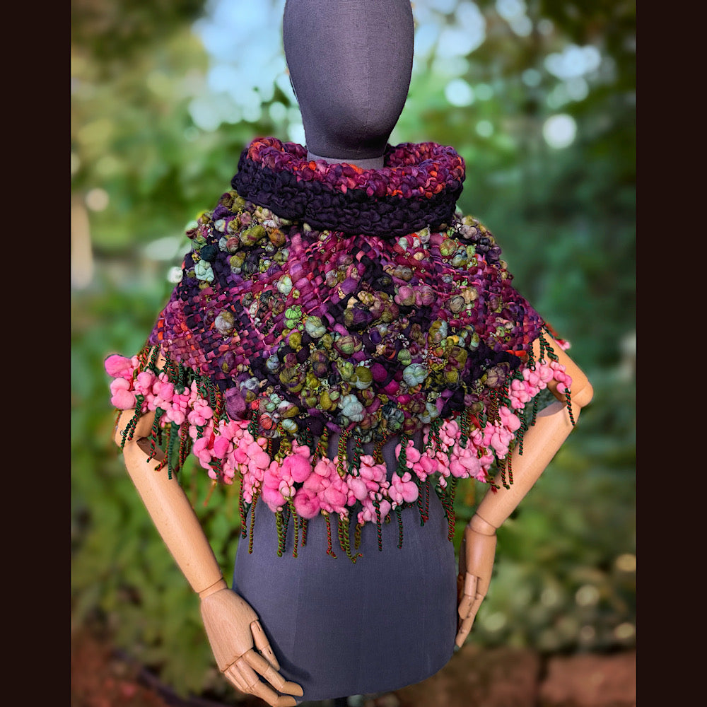 OOAK Hand woven wool handmade Scarf shawlette