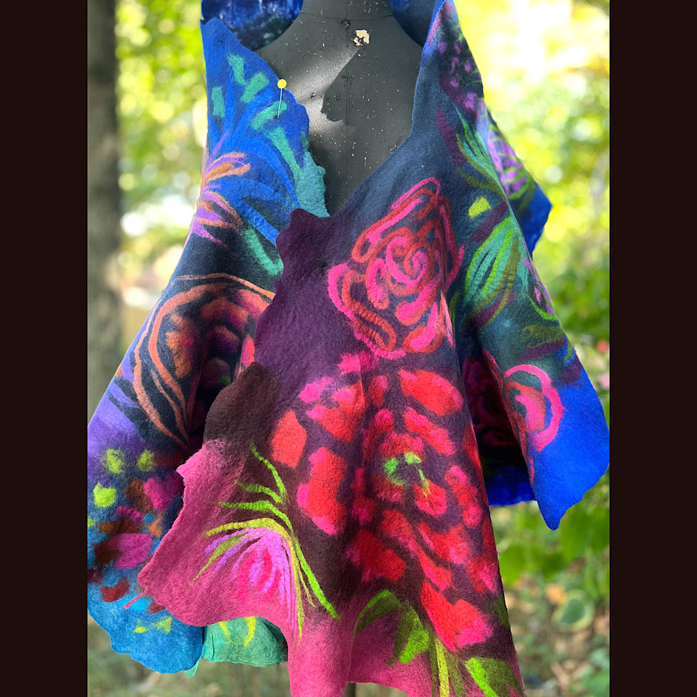 Handmade Felted Wool Scarf 80” X 26”