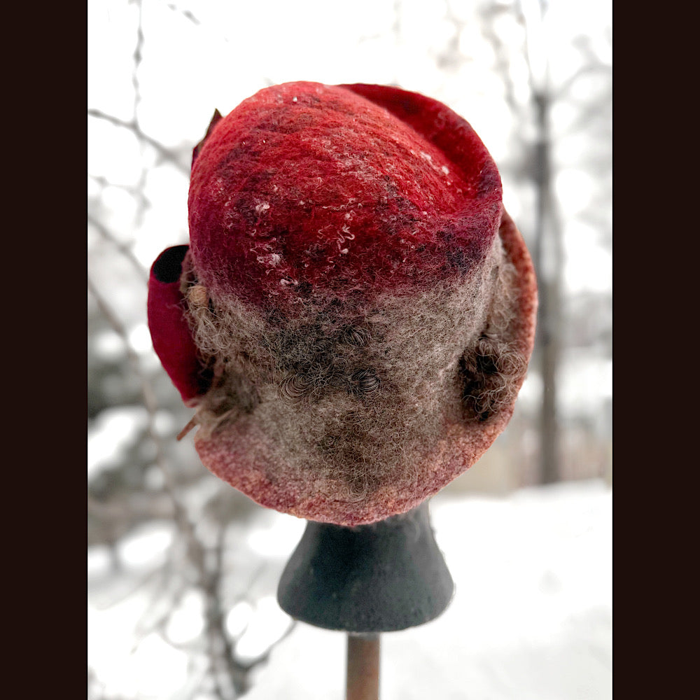 Handmade wool Felted hat 22”small