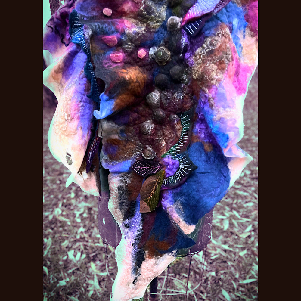 Soleil d’hiver felted scarf 75” X 18”