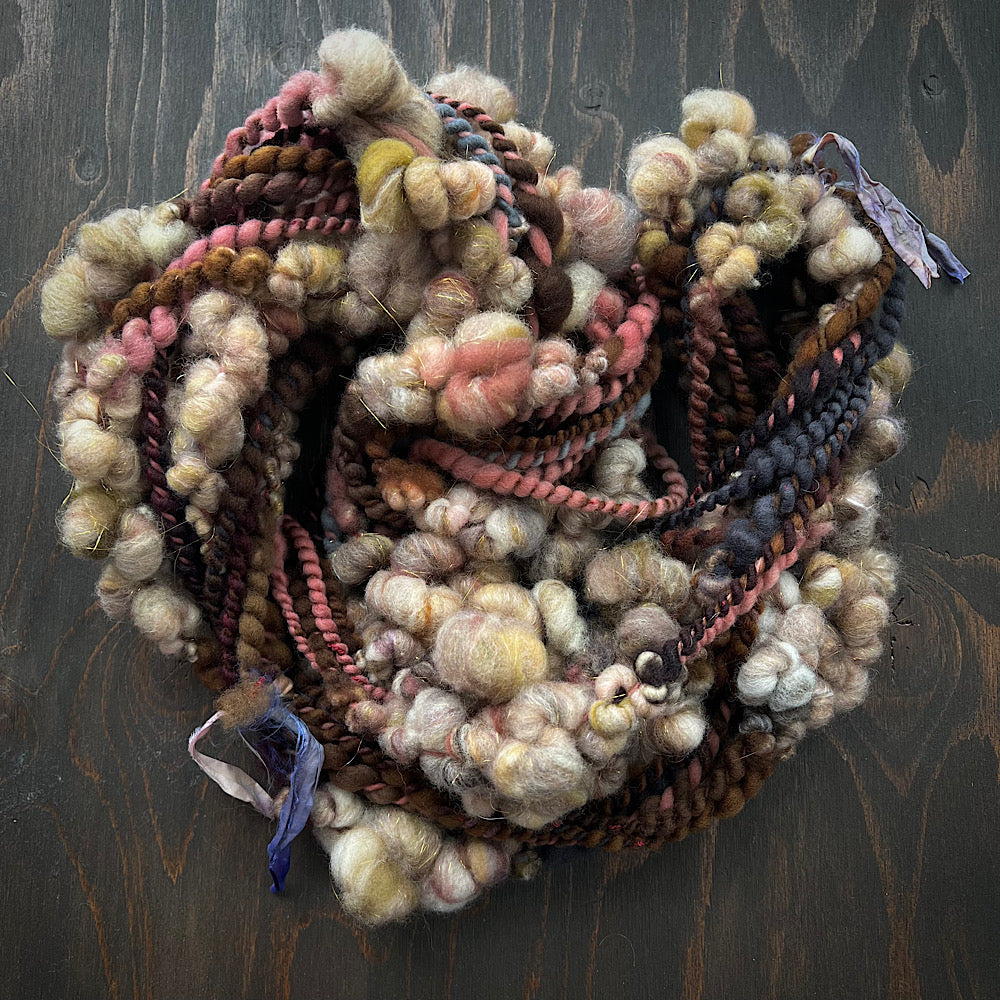 Very Large lot of 6 skeins of art yarn for weaving  20.4 oz / 1.2 pound