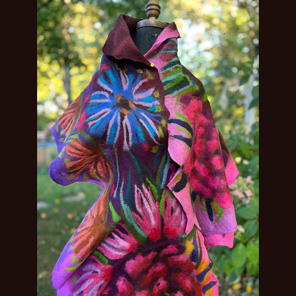 Handmade Felted wool Scarf 82” X 24”