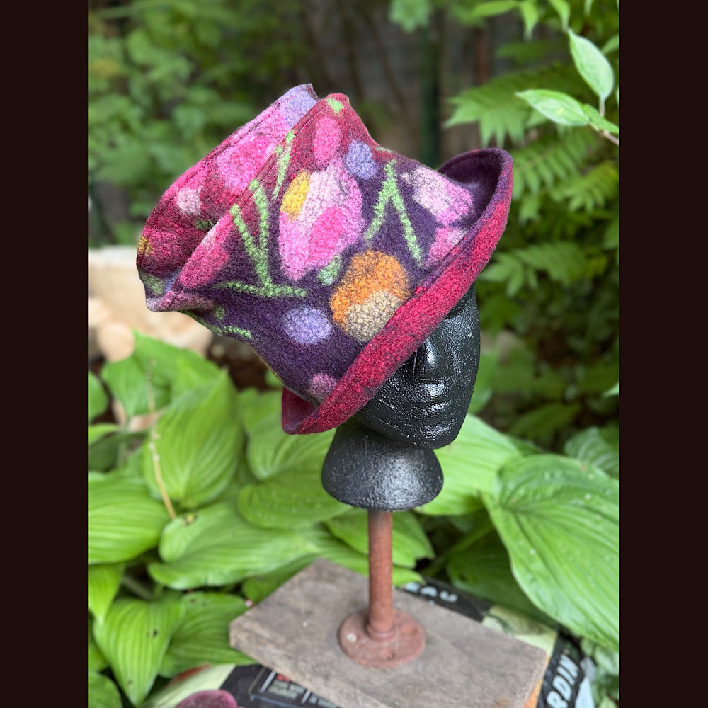 OOAK Handmade wool Felted hat 22” small