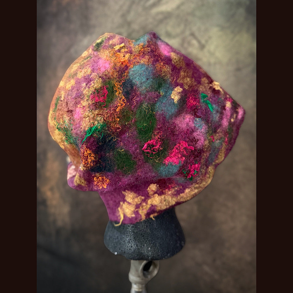 OOAK Handmade wool felted hat 24” large