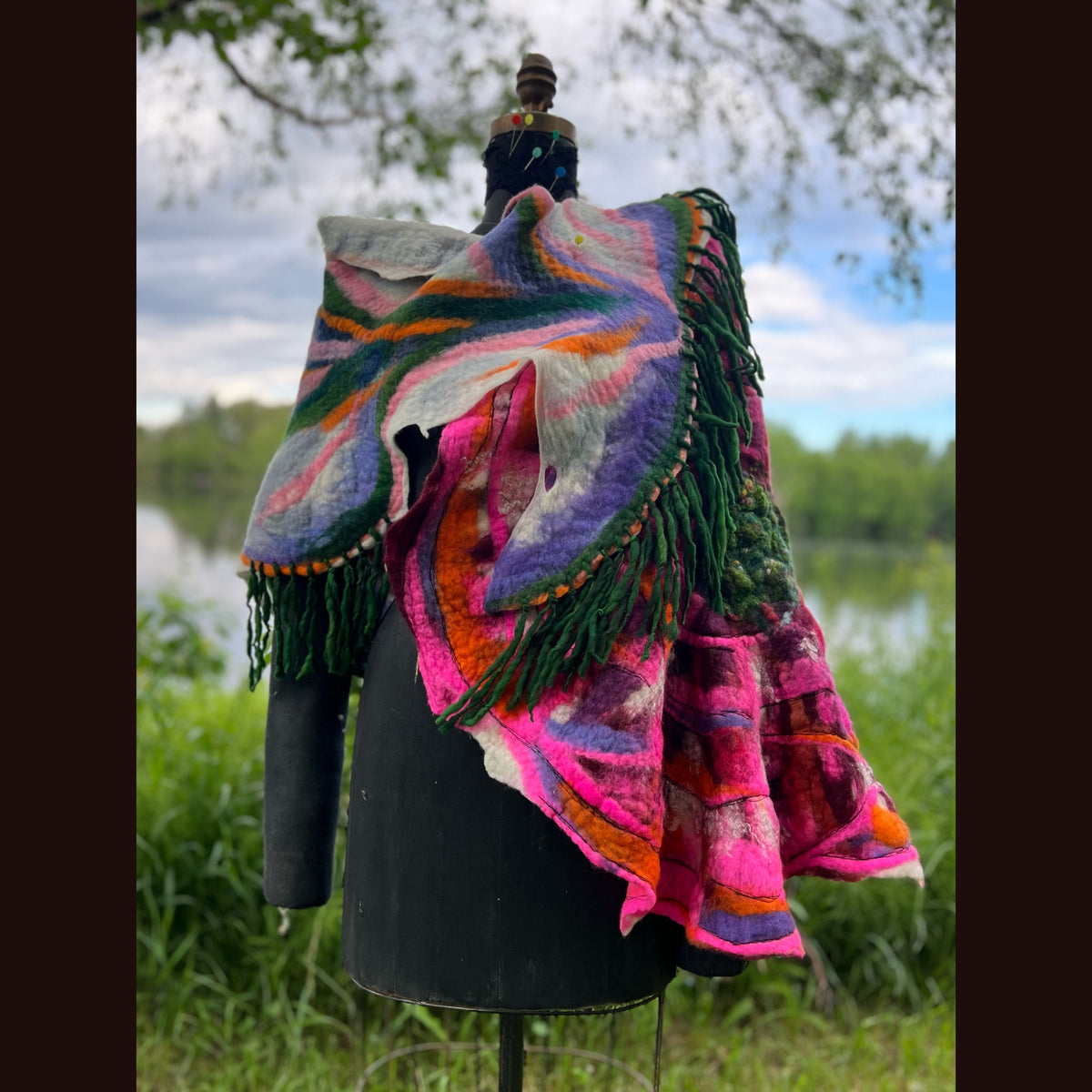 Felted Shawl 64”X 27”