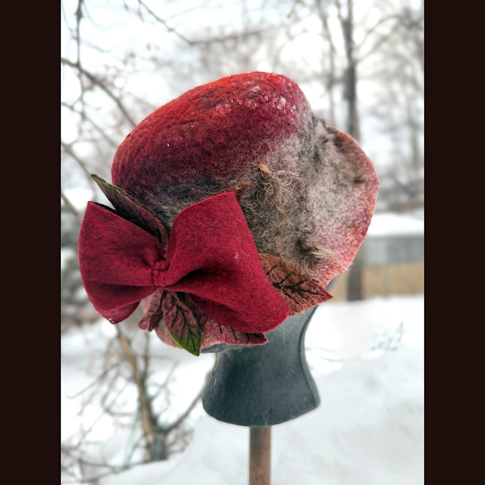 Handmade wool Felted hat 22”small