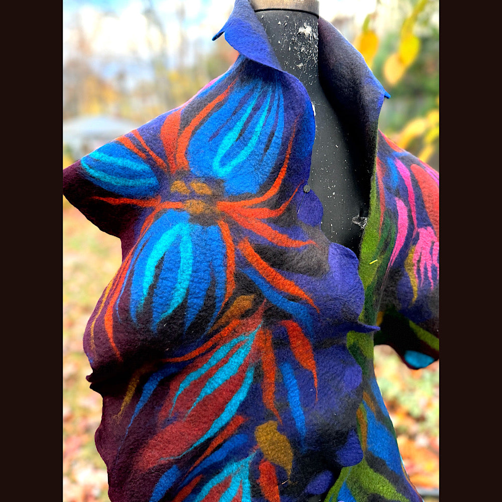 Handmade wool Felted Scarf 78” X 16”