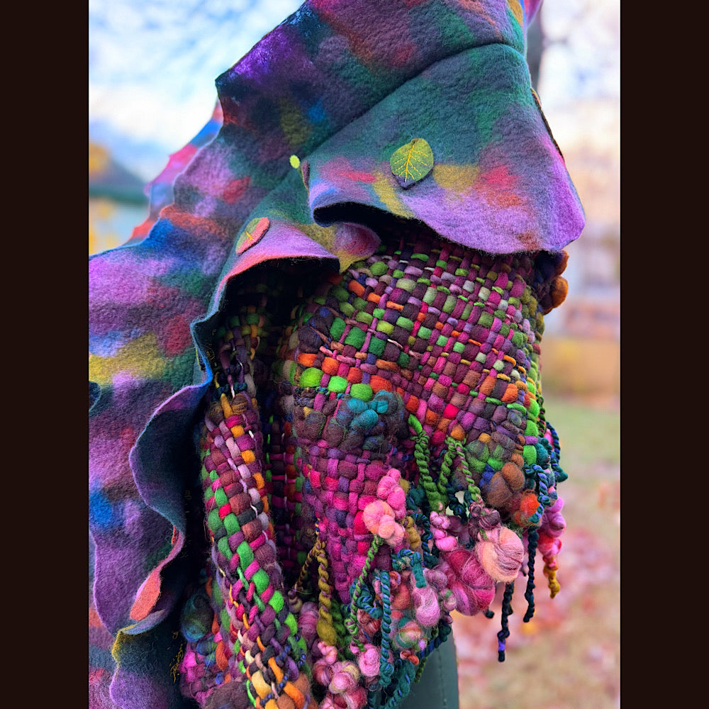 Handmade wool Felted Scarf 90” X 16”