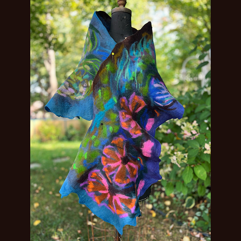 Felted Wool Scarf 70” X 23”